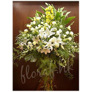 F102  Funeral Flower Arrangement with Stand